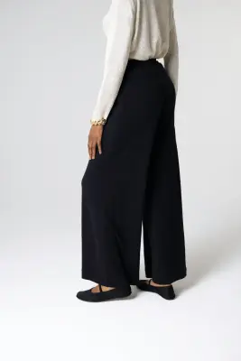 Pantalon Noir en Coton / Lin — photo 2