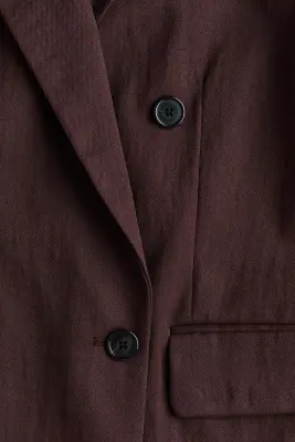 Blazer à fermeture croisée - Marron foncé — photo 4