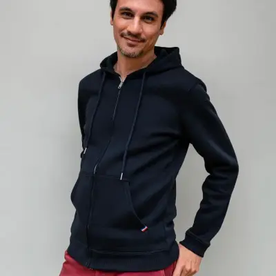 Hoodie Philippe zippé bleu marine — photo 1
