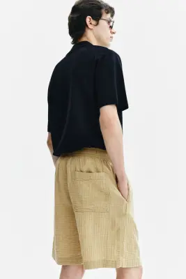 Short en mousseline Relaxed Fit - Jaune — photo 1