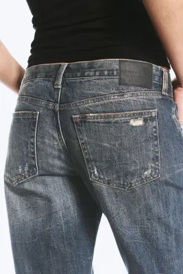 Jean bootcut ample taille basse Aura - Marina Blue - Bleu foncé — photo 4