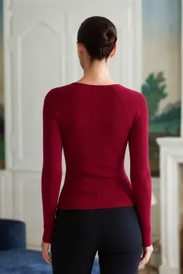 Dylan Knit Top - Red — photo 3