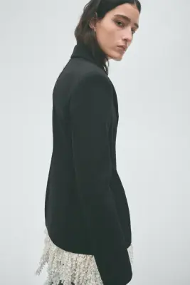 Blazer en laine à fermeture croisée - Noir — photo 1