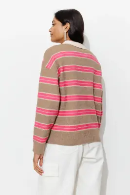 Pull polo rayé Femme — photo 4