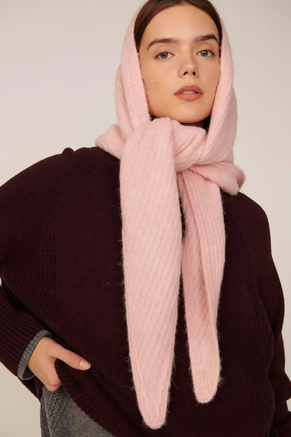 Echarpe triangle Aubelle Poudre