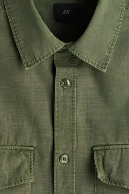 Chemise utility wear Regular Fit - Vert kaki foncé — photo 5