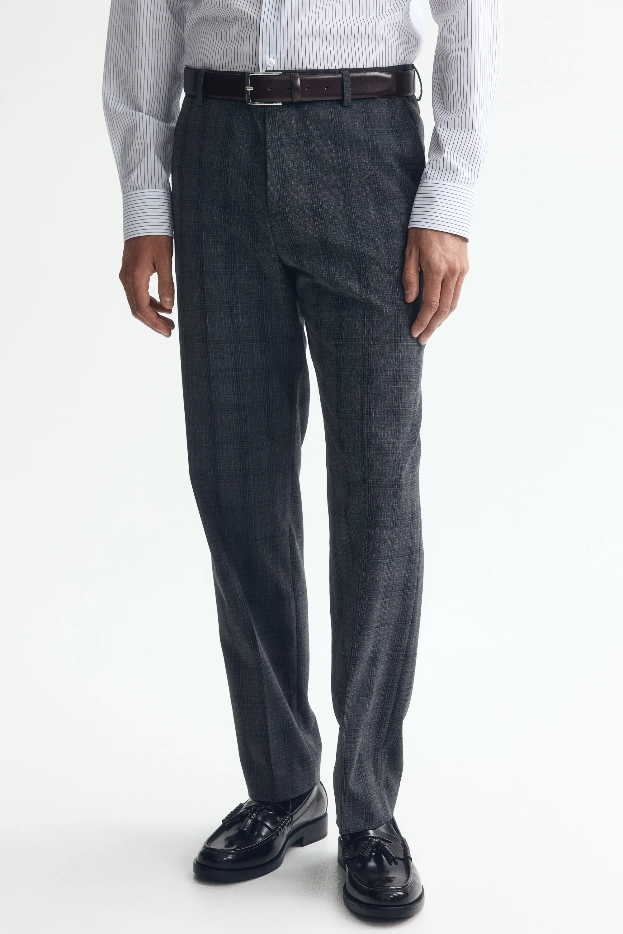 Pantalon de costume Regular Fit - Bleu marine/carreaux