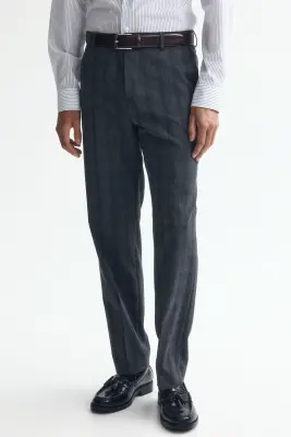 Pantalon de costume Regular Fit - Bleu marine/carreaux — photo 1