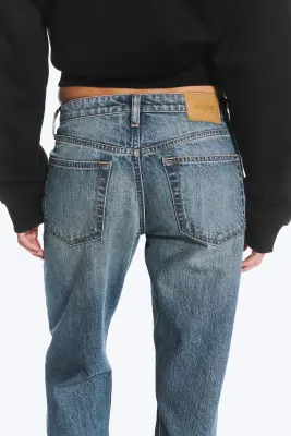 Jean droit standard taille mi-haute Laika - Radio Blue - Bleu moyen — photo 3