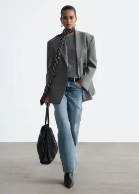 Blazer ajusté en laine - Gris — photo 3