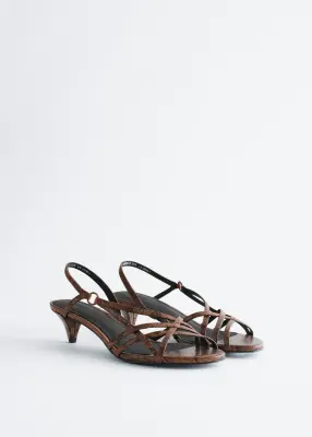 Sandales à brides en cuir - Brun/Imprimé serpent — photo 2