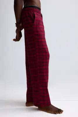 Pantalon Relaxed Fit en flanelle - Rouge/carreaux — photo 2