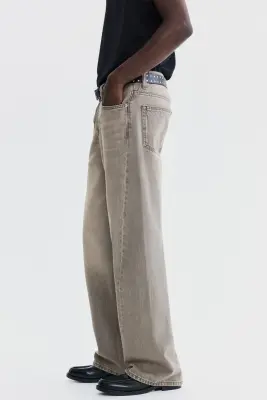 Jean Loose Straight à jambes tournantes - Gris denim — photo 3