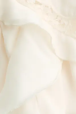 Robe volantée avec dentelle - Crème — photo 5