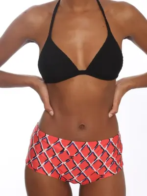 Culotte de maillot de bain shorty motif losanges rouge blanc bleu marine Prix boutique 550€ Taille XS/S — photo 3