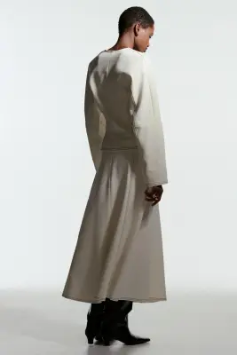 Jupe midi - Crème — photo 2