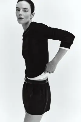 Top en maille fine de cachemire mélangé - Noir — photo 1