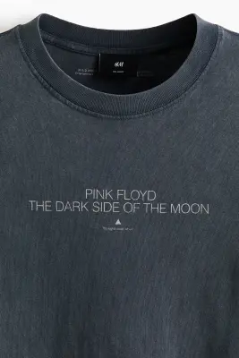 T-shirt imprimé Relaxed Fit en coton - Noir délavé/Pink Floyd — photo 4