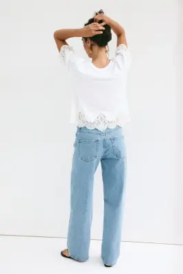 Straight Regular Waist Jeans - Bleu denim — photo 2