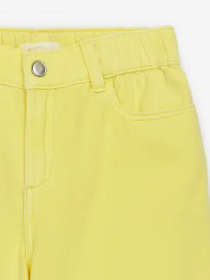 Pantalon large en jean - Jaune — photo 2