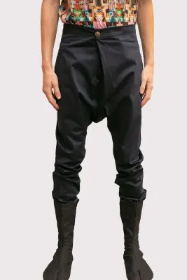 Sarouel slim pants croisé coton — photo 2