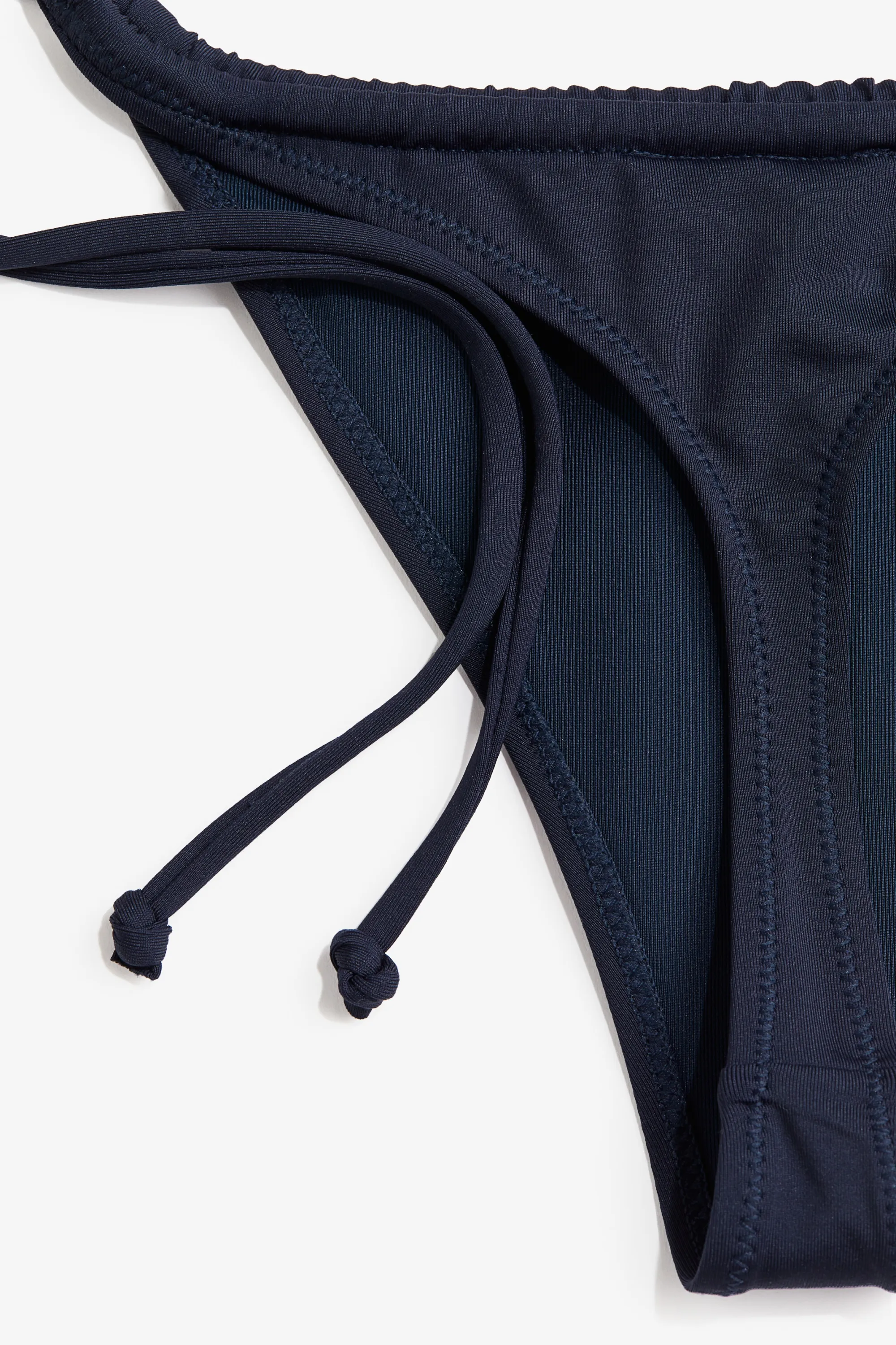 Bas de maillot string Tanga à nouer - Bleu marine