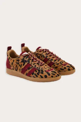 Baskets Quinn guépard et bordeaux — photo 2