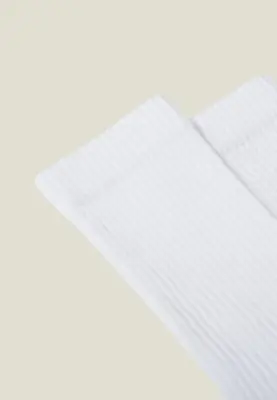 Les chaussettes côtelées - Blanc — photo 4