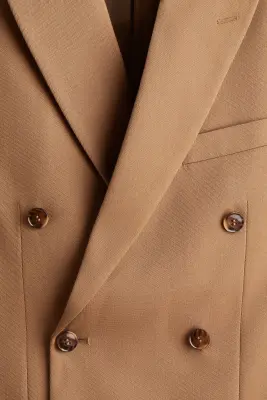 Veste Relaxed Fit à fermeture croisée - Beige — photo 1