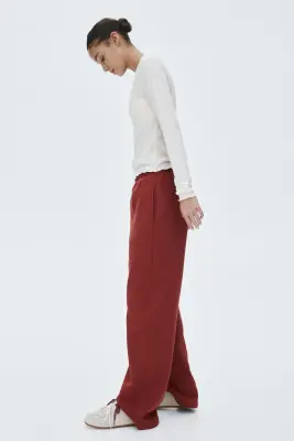 Pantalon en molleton - Rouge foncé — photo 4