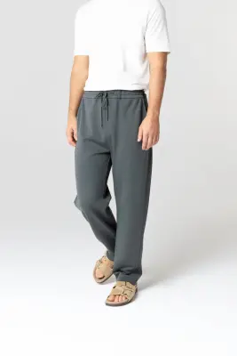 Pantalon Gris Foncé en Lyocel, Tencel / Coton Organique — photo 2