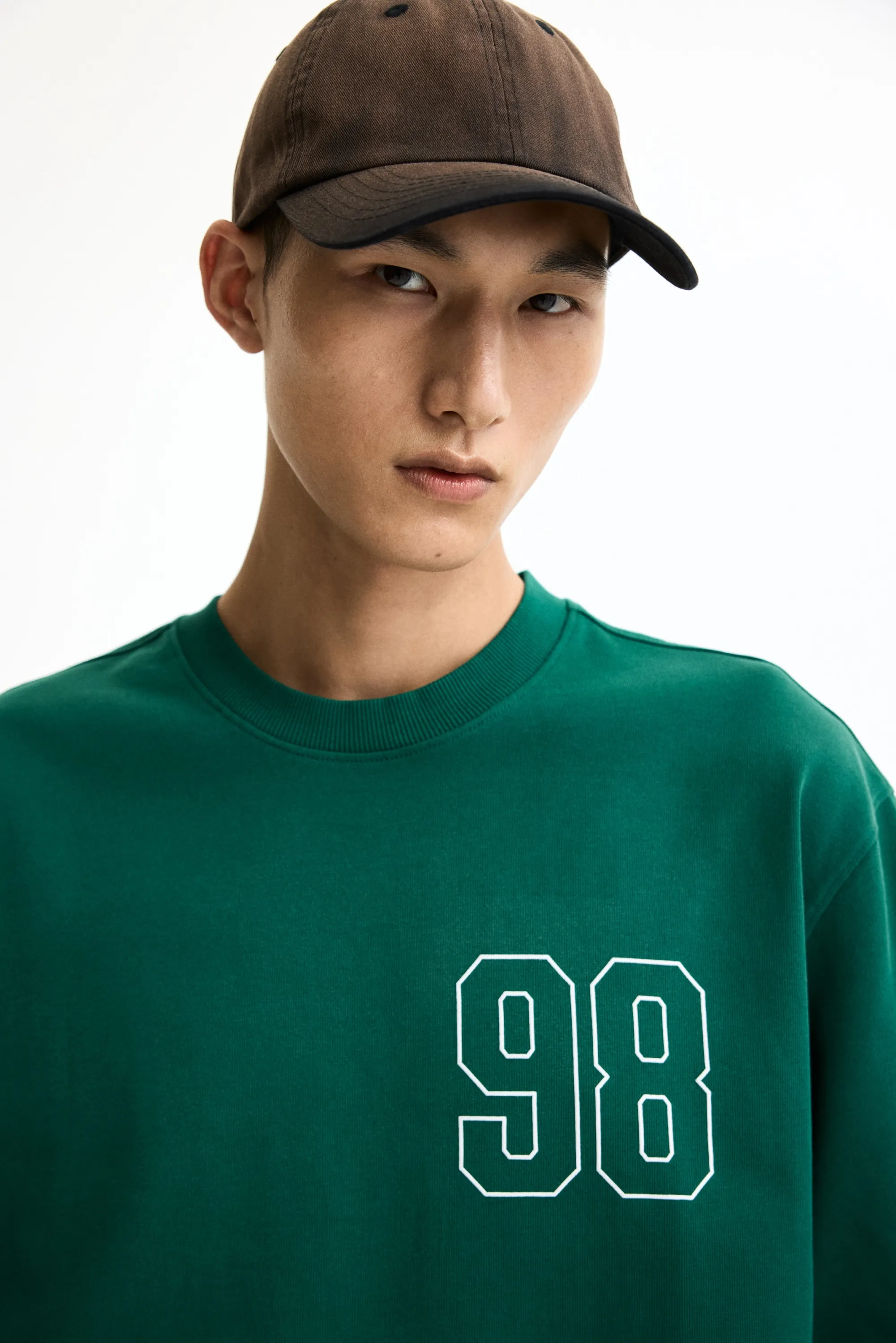 T-shirt imprimé Oversized Fit - Vert foncé/98