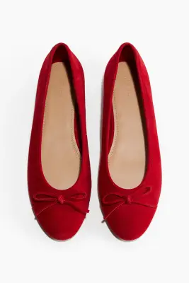 Ballerines en cuir - Rouge — photo 1