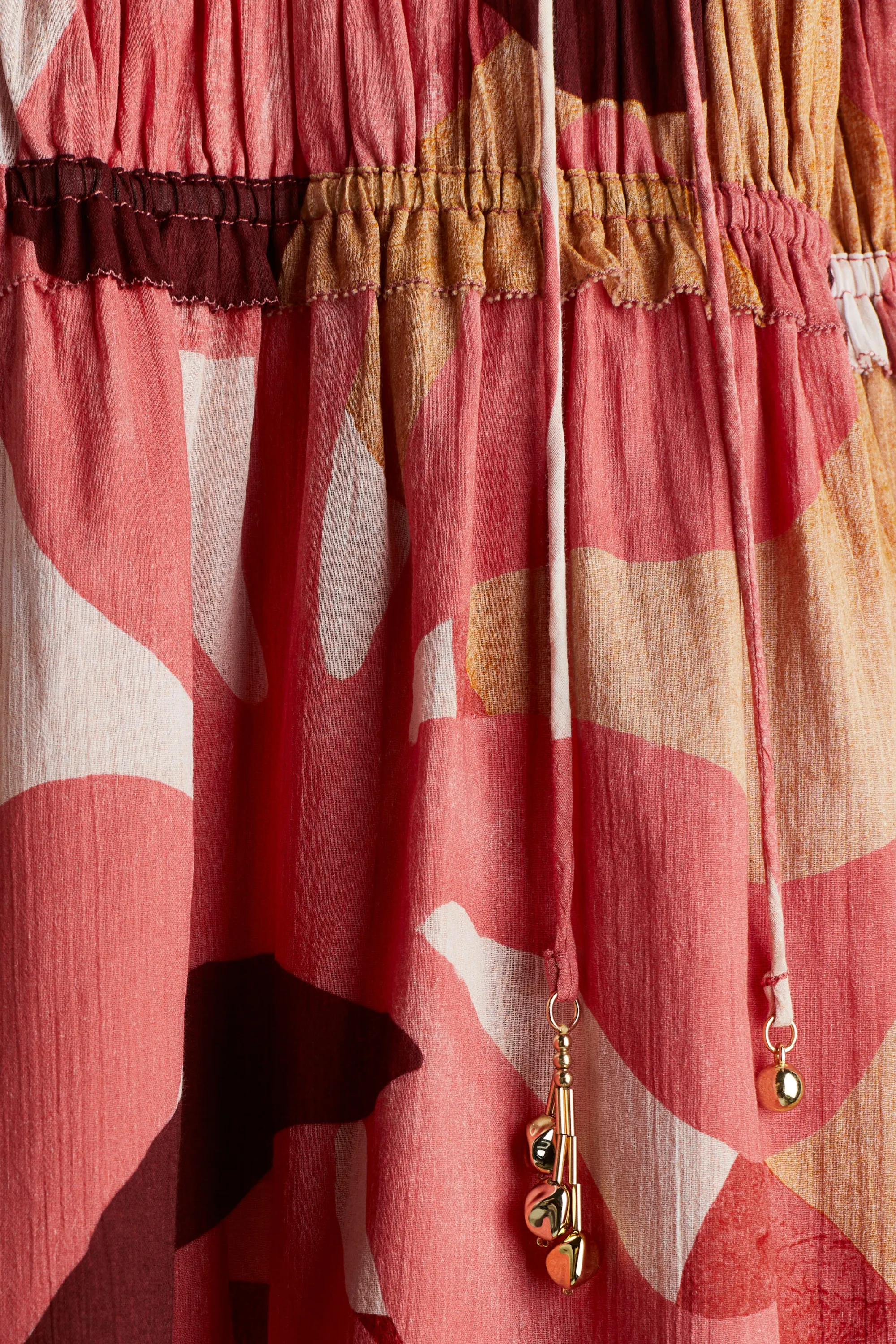 Robe maxi en crêpe - Rose/motif