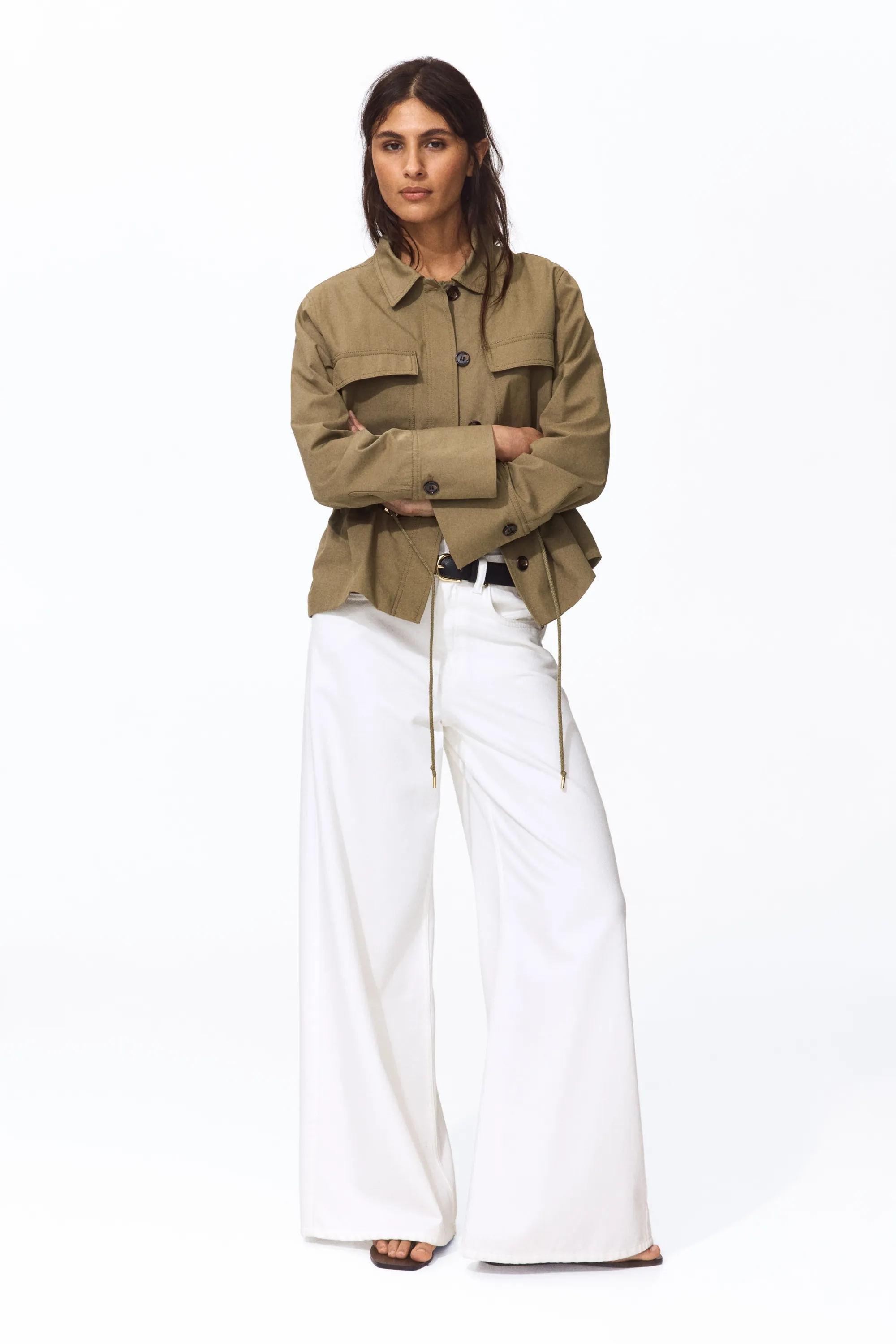 Veste en twill de coton - Vert kaki