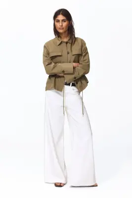 Veste en twill de coton - Vert kaki — photo 1