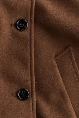 Veste à fermeture croisée avec col entonnoir - Beige foncé — photo 5