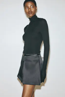 Jupe en satin - Noir — photo 2