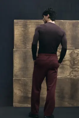 Pantalon jogger de sport Regular Fit - Bordeaux — photo 4