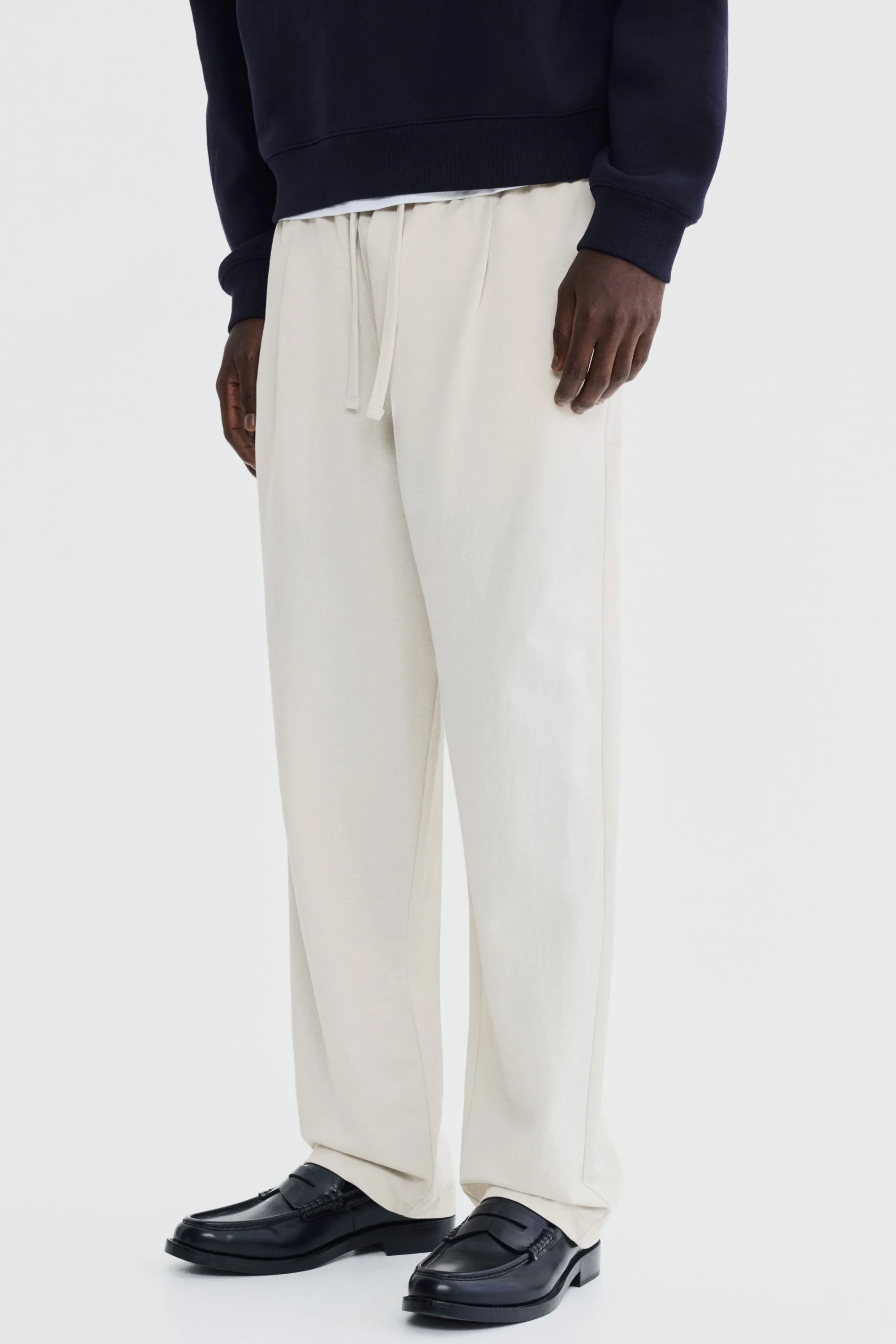 Pantalon Regular Fit en coton mélangé - Beige clair