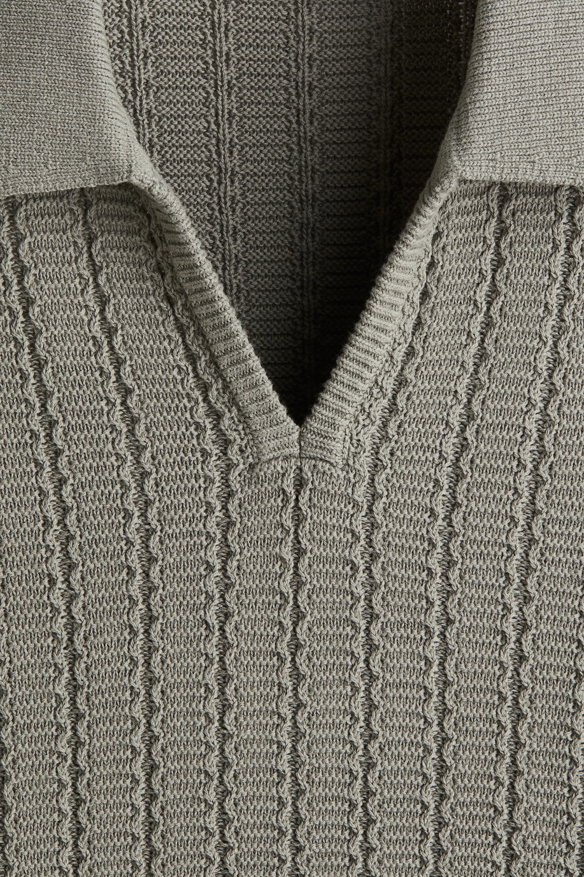 Polo Regular Fit en maille texturée - Khaki green