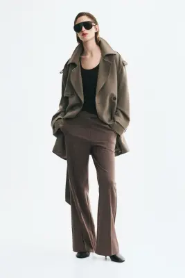 Pantalon bootcut - Taupe foncé — photo 1
