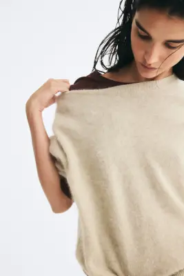 Pull en laine - Beige clair — photo 1