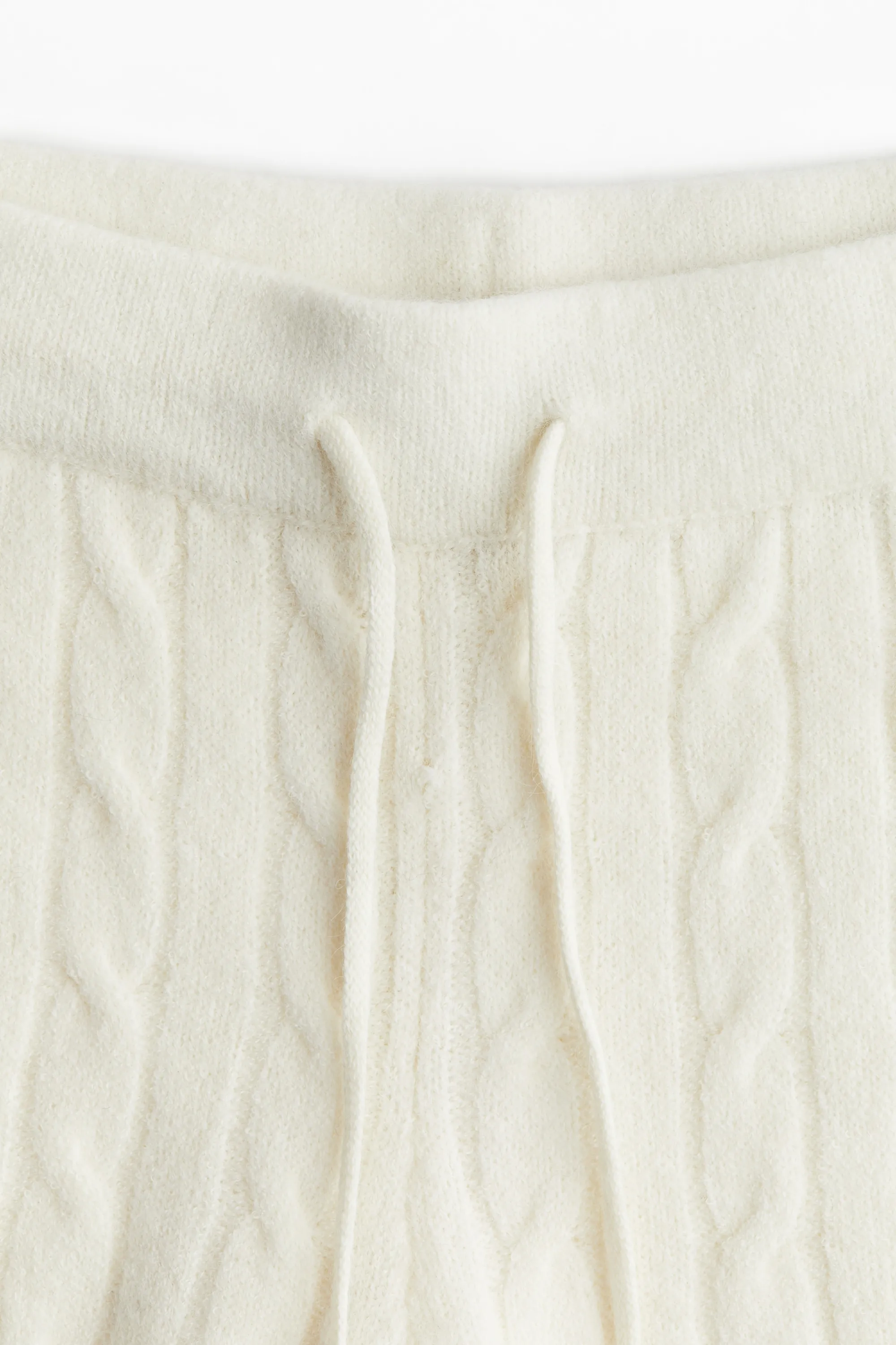Pantalon jogger en maille torsadée - Crème