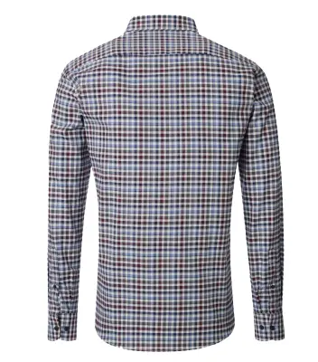 CASA MODA CHEMISE CARREAUX GRANDE LONGUEUR Bordeaux bleu — photo 4