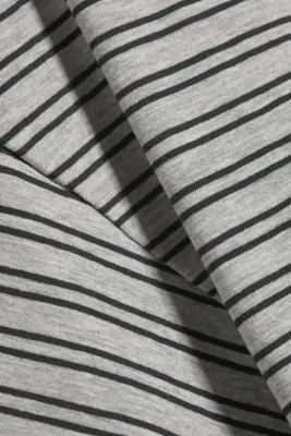 T-SHIRT AJUSTÉ DRAPÉ - Mélange gris clair poudré — photo 3