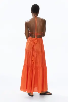 Robe dos nu à étages - Orange vif — photo 3