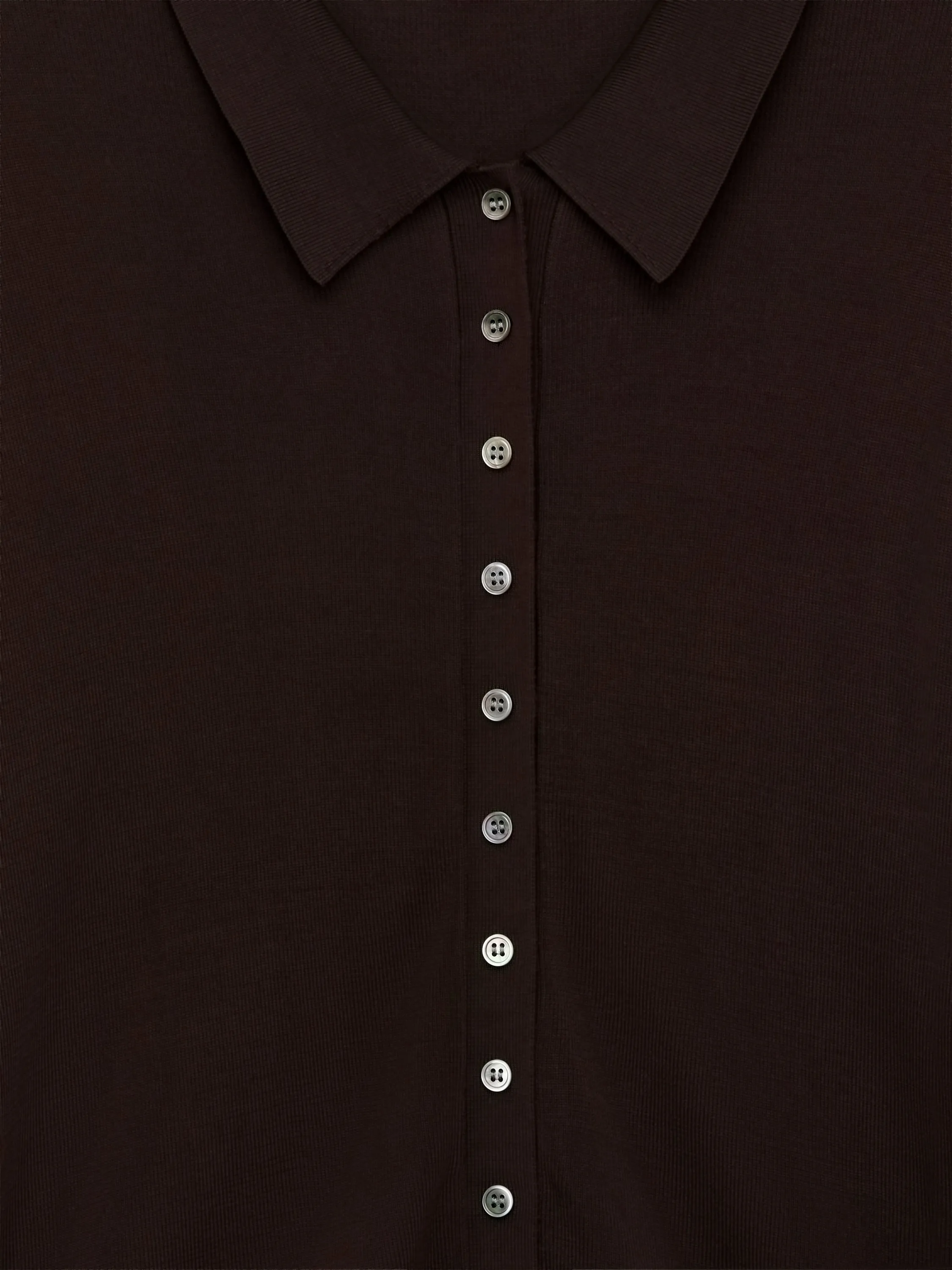 Fine-Knit Shirt - Marron foncé