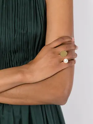 Bague DARCEY en laiton doré et perle ivoire Prix boutique 550€ Taille 52 — photo 2
