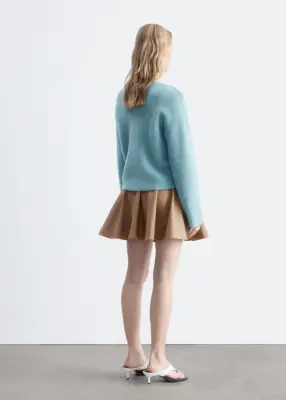 Cardigan en alpaga mélangé - Turquoise clair — photo 5
